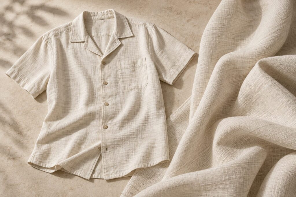 kusimian linen look resort shirt